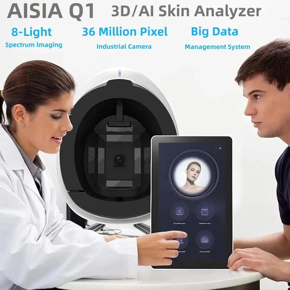 3D Skin Scanner Care Facial Analyzer Monitor Machine Magic Mirror Portable Testing English Detector Face Camera Test Analysis