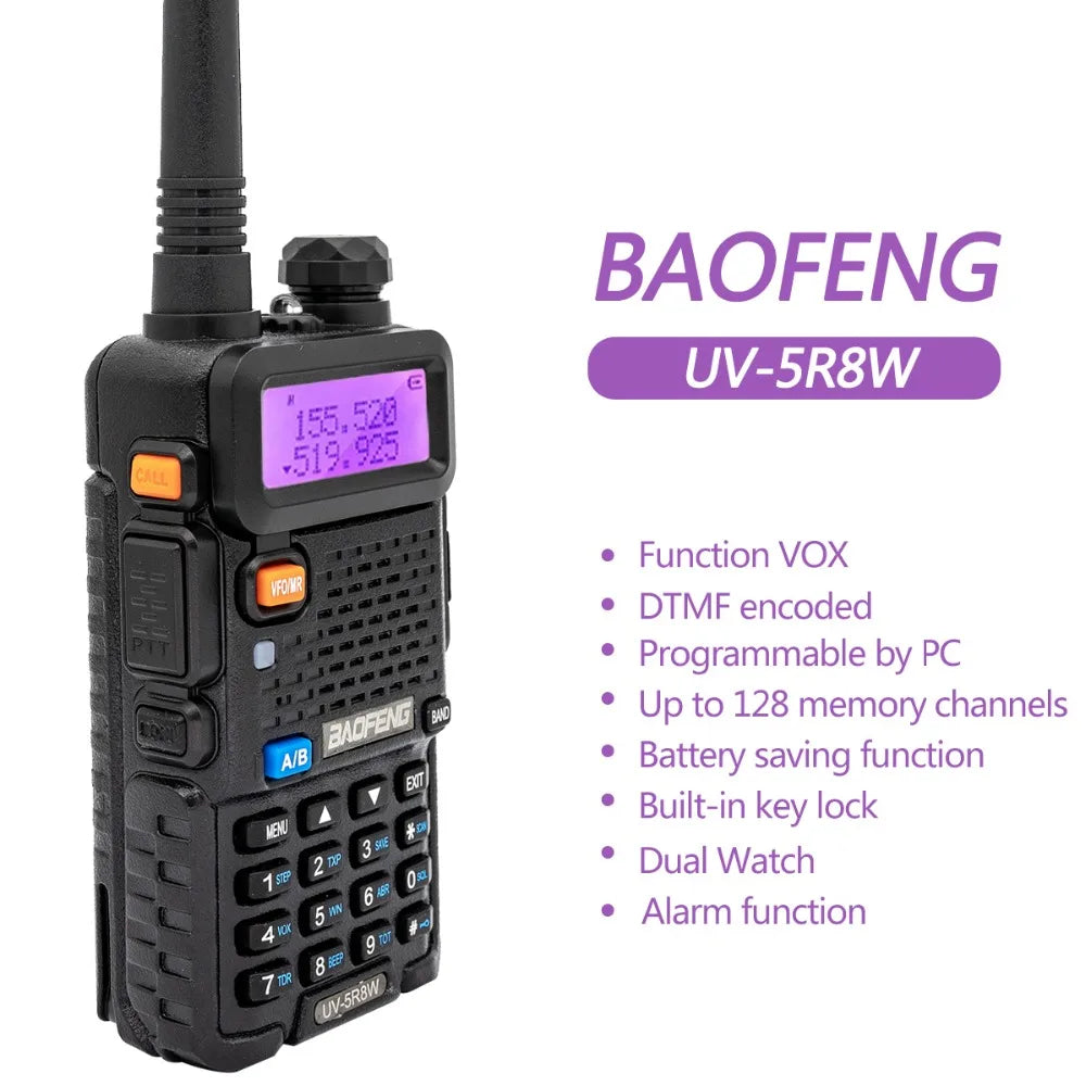 1/2/4 PCS Baofeng UV 5R 8W Walkie Talkie Dual Band VHF UHF Portable FM Amateur 1800mAh UV5R Two way Radio Ham Radio For Climb