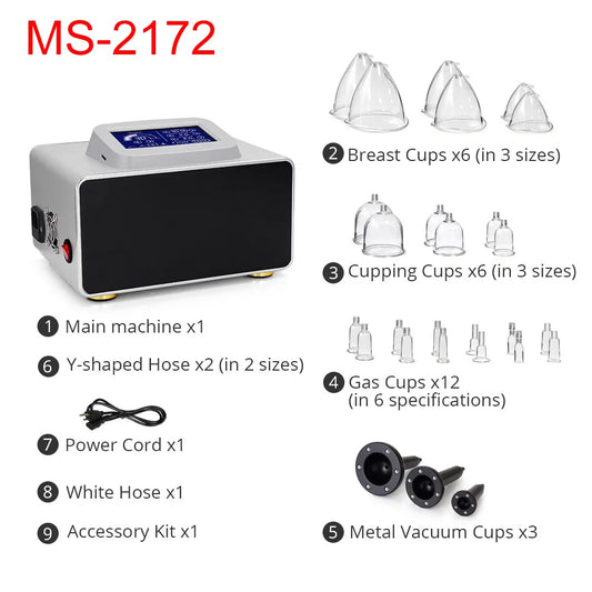 Vacuum Therapy Butt Lift Breast Enlargement Machine Lymph Detox Cupping Massage Slimming Skin Care Body Shaping Equipment