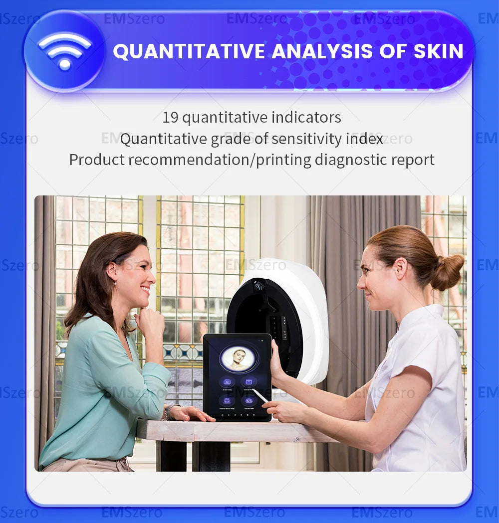 3D Skin Scanner Care Facial Analyzer Monitor Machine Magic Mirror Portable Testing English Detector Face Camera Test Analysis