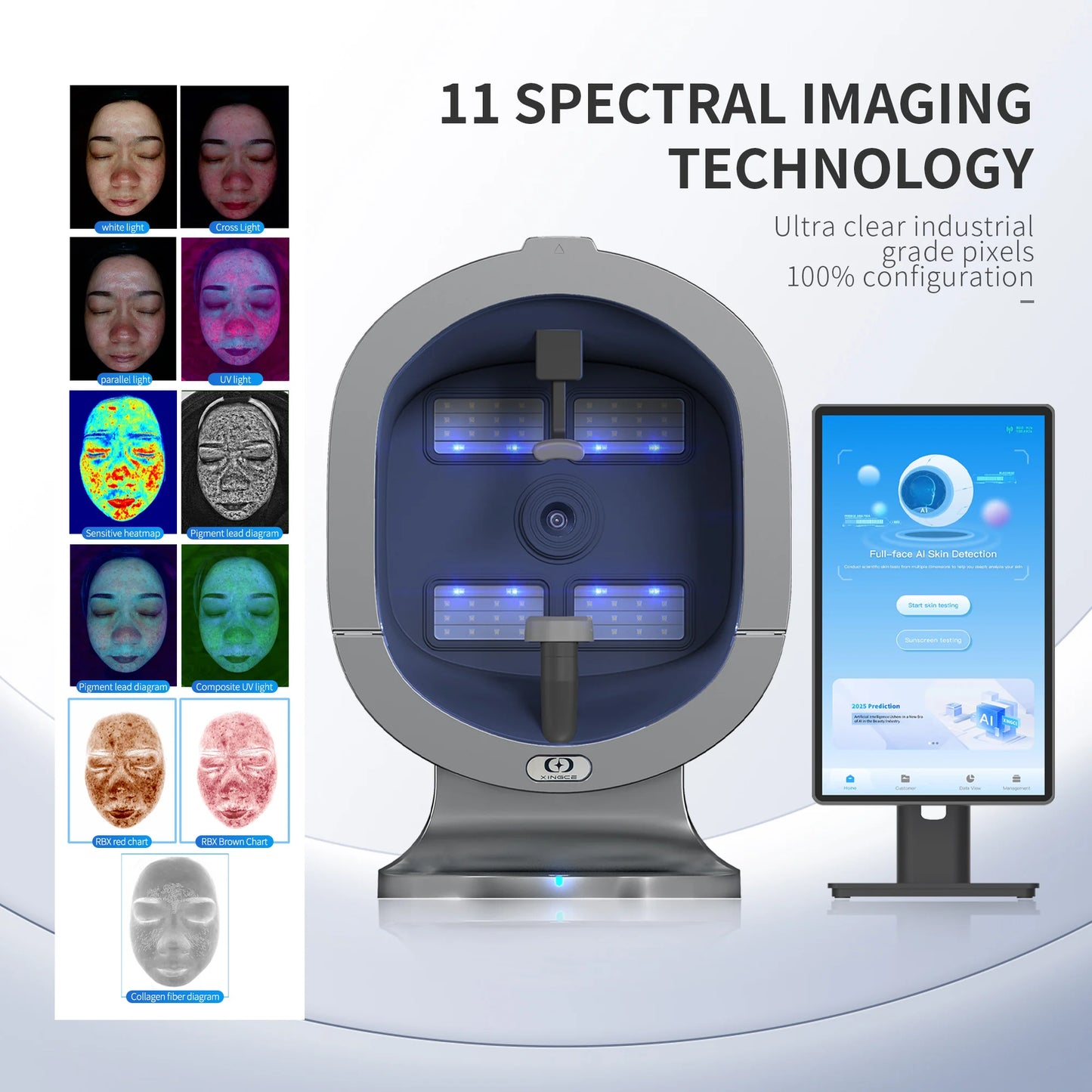 3D AI Facial Camera Scanner UV Skin and Hair Analysis Measuring Machine Digital Facial Scanner Skin Analyzer 2025 Professional