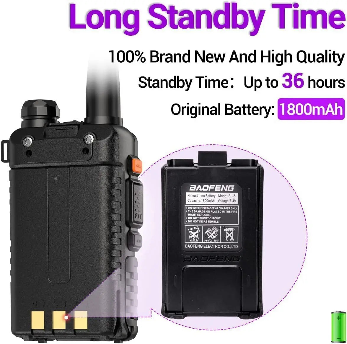 1/2/4 PCS Baofeng UV 5R 8W Walkie Talkie Dual Band VHF UHF Portable FM Amateur 1800mAh UV5R Two way Radio Ham Radio For Climb