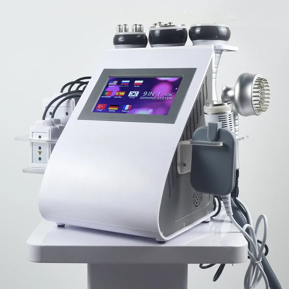 9 in 1 40K Cavitation Ultrasonic Body Slimming Machine Body Shape Loss Weight Vacuum Rejuvenation Skin Lift Tighten Tool
