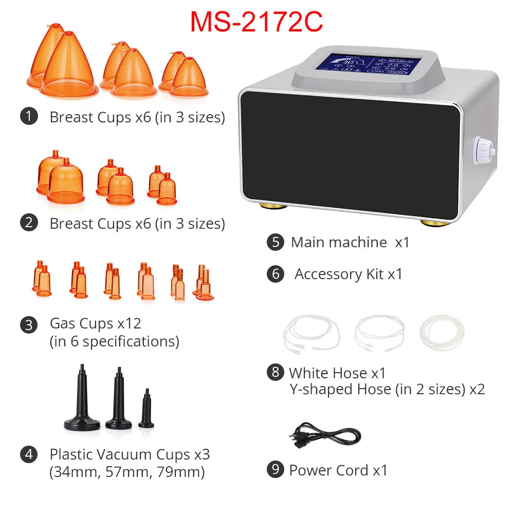 Vacuum Therapy Butt Lift Breast Enlargement Machine Lymph Detox Cupping Massage Slimming Skin Care Body Shaping Equipment