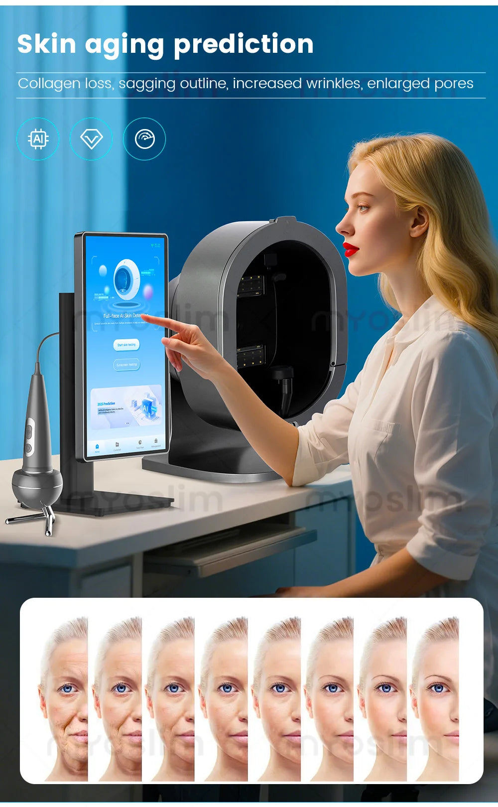 3D AI Facial Camera Scanner UV Skin and Hair Analysis Measuring Machine Digital Facial Scanner Skin Analyzer 2025 Professional