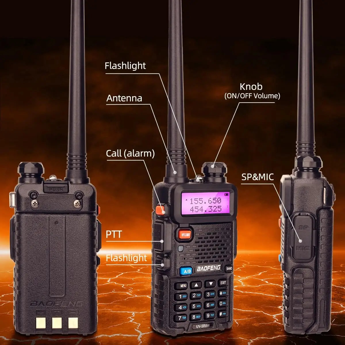 1/2/4 PCS Baofeng UV 5R 8W Walkie Talkie Dual Band VHF UHF Portable FM Amateur 1800mAh UV5R Two way Radio Ham Radio For Climb