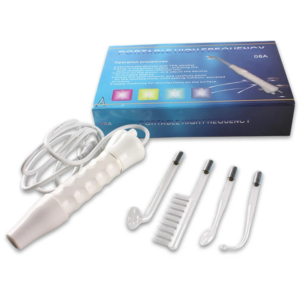 4 in 1 High Frequency Appliance Electrode Tube Wand Electrotherapy Skin Care Facial Spa Tightening Acne Spot Wrinkles Remover