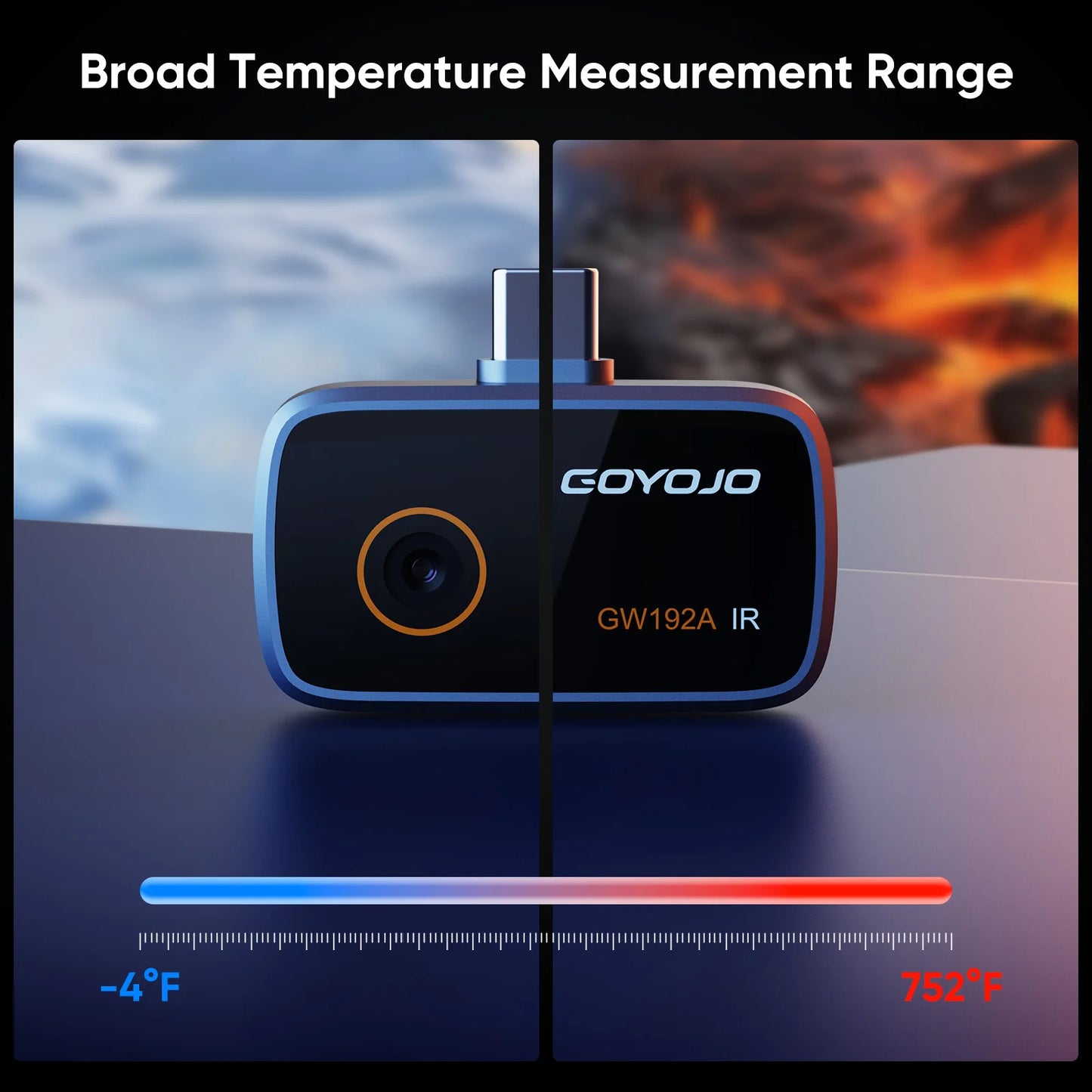 Thermal Imaging Camera for Android, 192x192 IR Resolution, USB-C Thermal Imager, -4℉ to 752℉ Infrared Camera for Home Inspection