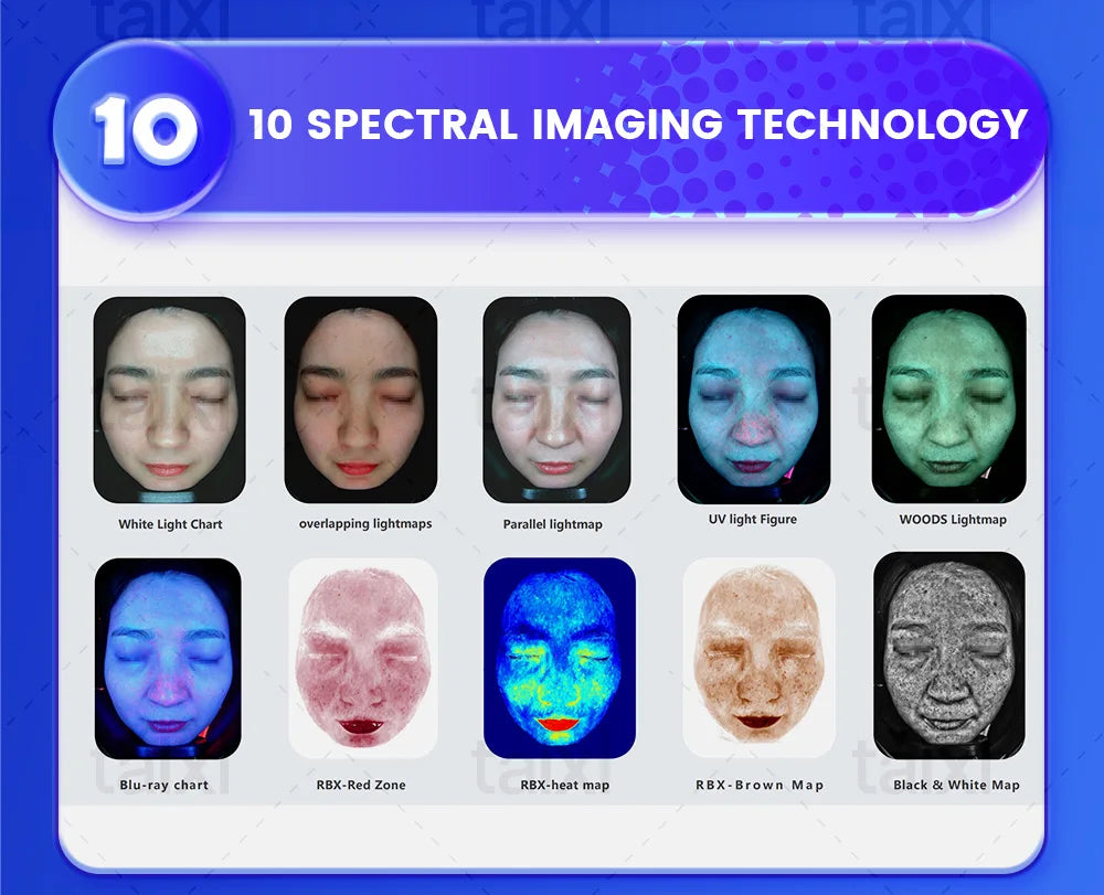 3D Skin Scanner Care Facial Analyzer Monitor Machine Magic Mirror Portable Testing English Detector Face Camera Test Analysis