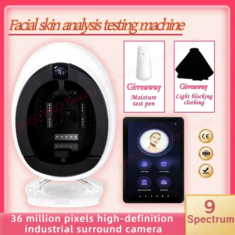 New Intelligent 8 Spectra Skin Detector Skin Management Analysis Of Moisture And Oil Facial Testing And Cosmetology Related