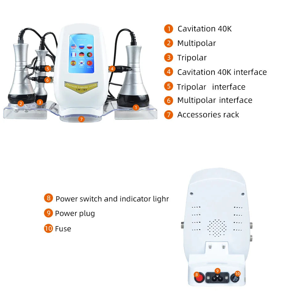 3-in-1 40K Cavitation Ultrasonic Weight Loss Lifting And Firming Massage Beauty Machine(Fast Shipping From US/EU Warehouse)