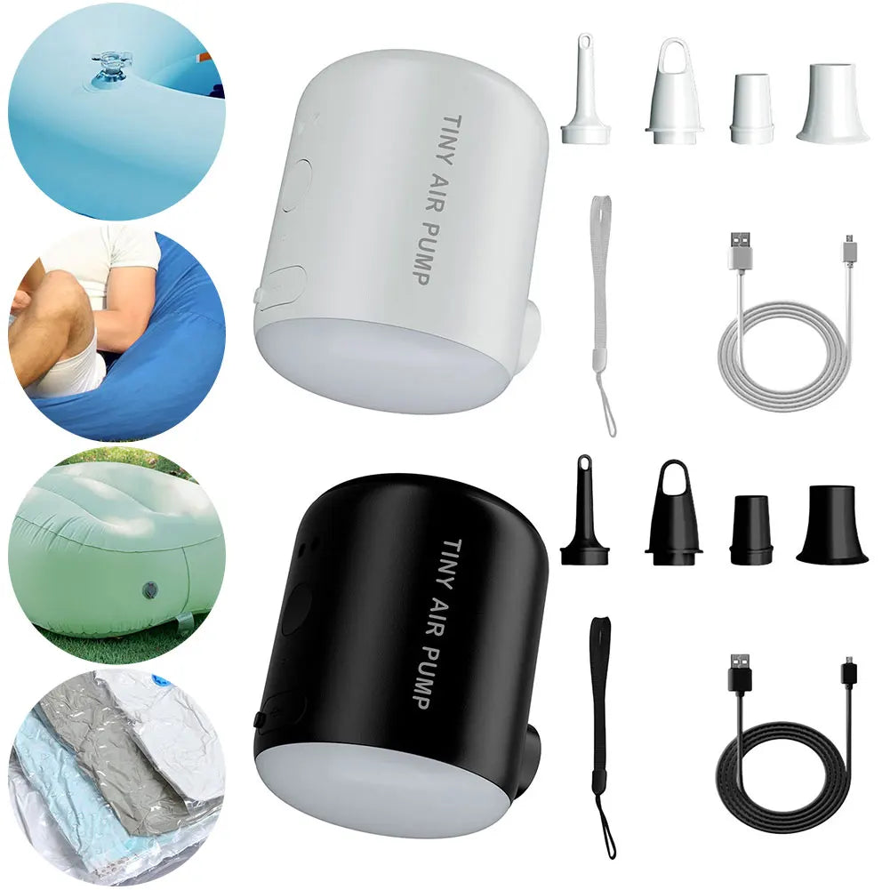 160LM Camping Light 4000Pa Wireless Air Compressor USB Rechargeable 2200mAh Electric Air Pump for Air Mattresses Beds