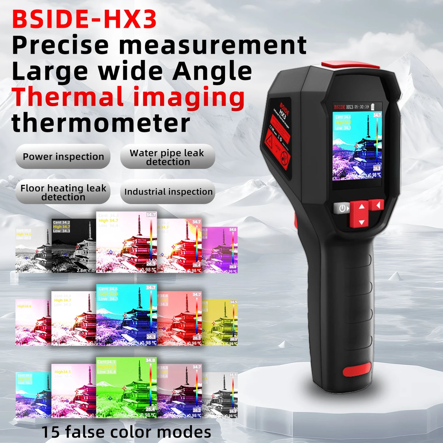 BSIDE black Smart Portable Thermal Imager 15 Color Palettes -20~550C 100×100IR Resolution PC Analysis Software Drop Resistant