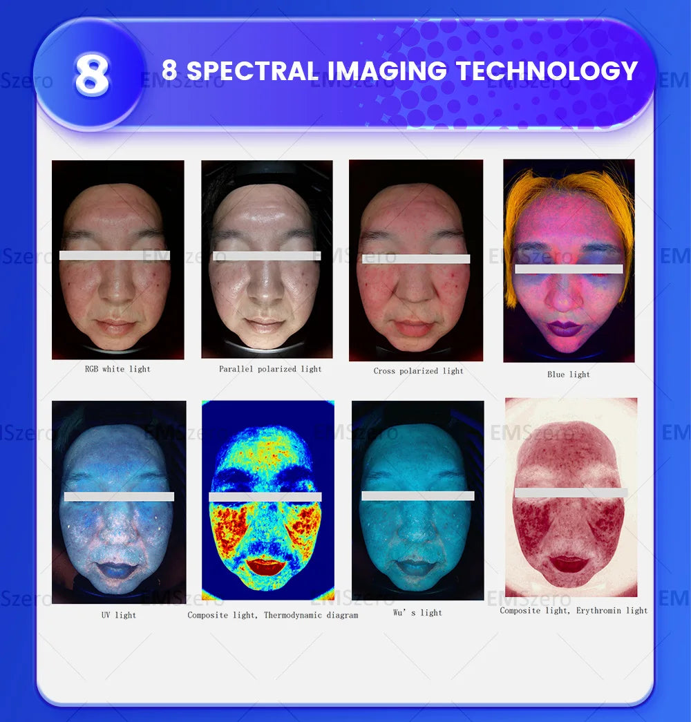 3D Skin Scanner Care Facial Analyzer Monitor Machine Magic Mirror Portable Testing English Detector Face Camera Test Analysis