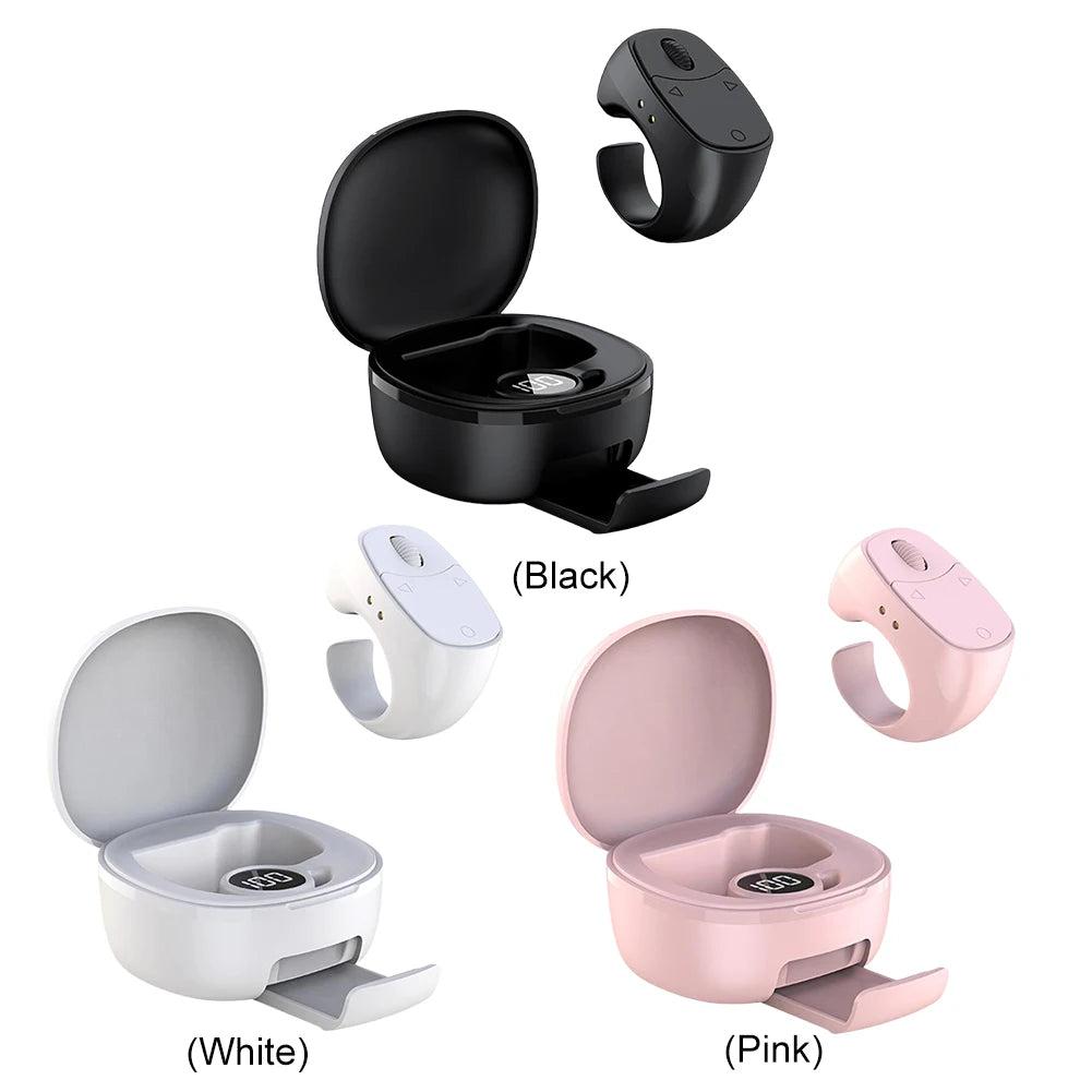 Fingertip Remote Control Bluetooth-Compatible 5.3 Scrolling Ring Digital Display Wireless Camera Shutter for Outdoor Travel