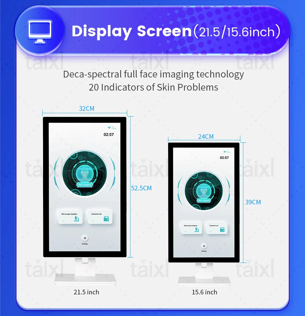3D Skin Scanner Care Facial Analyzer Monitor Machine Magic Mirror Portable Testing English Detector Face Camera Test Analysis