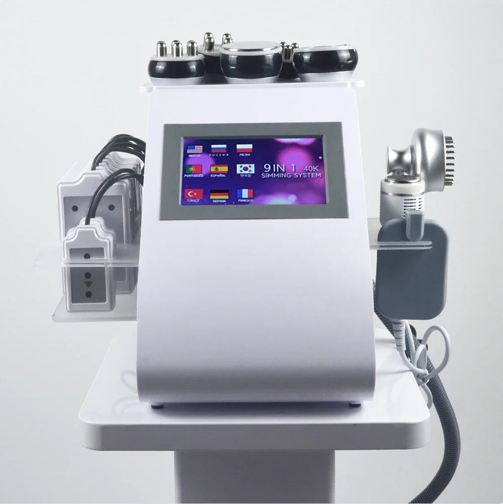 9 in 1 40K Cavitation Ultrasonic Body Slimming Machine Body Shape Loss Weight Vacuum Rejuvenation Skin Lift Tighten Tool
