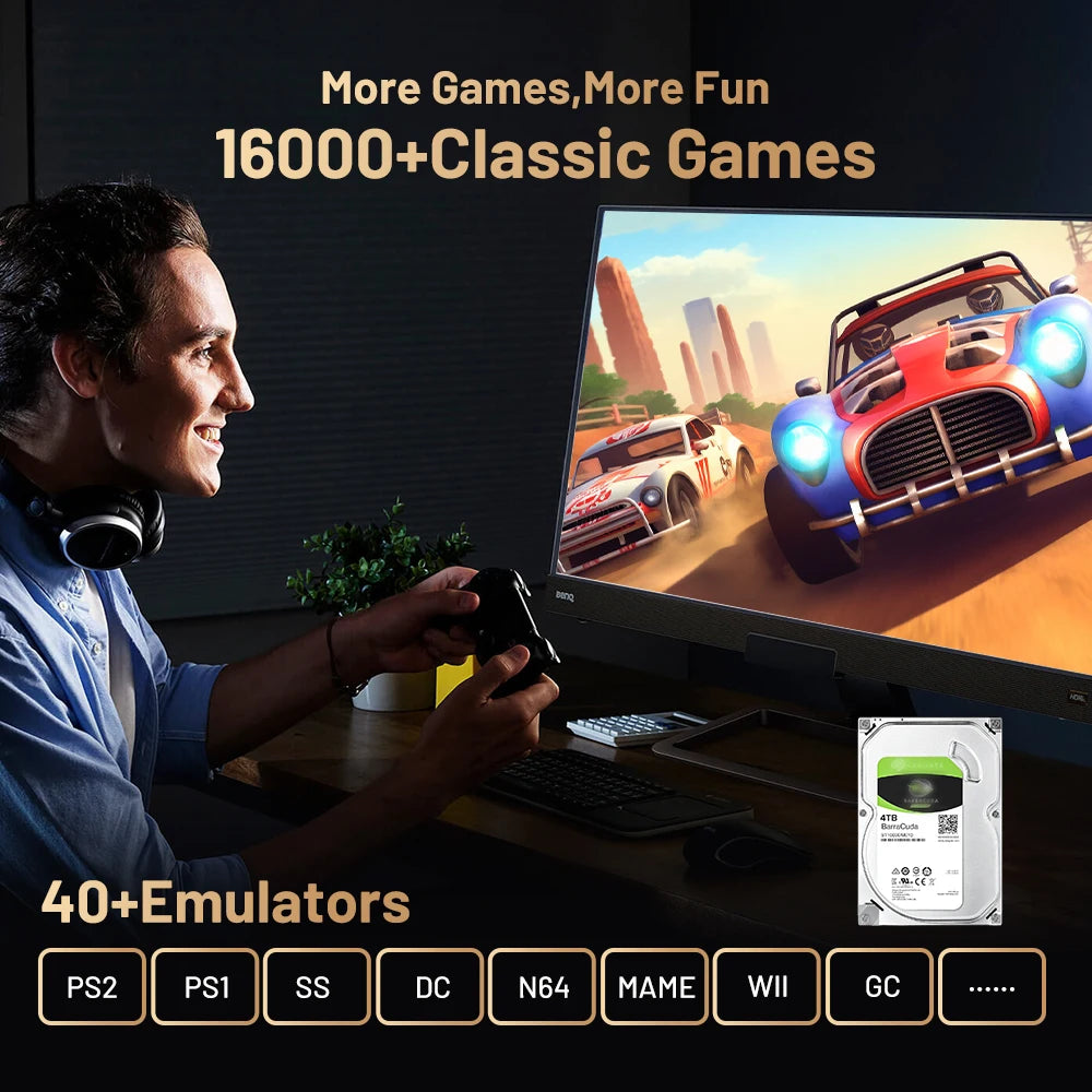 Kinhank Super Console X5 PRO Retro Video Game Consoles with 4T Hard Drive 16000 Games for PS2/WII/SS/DC/N64 Android 12 TV Box