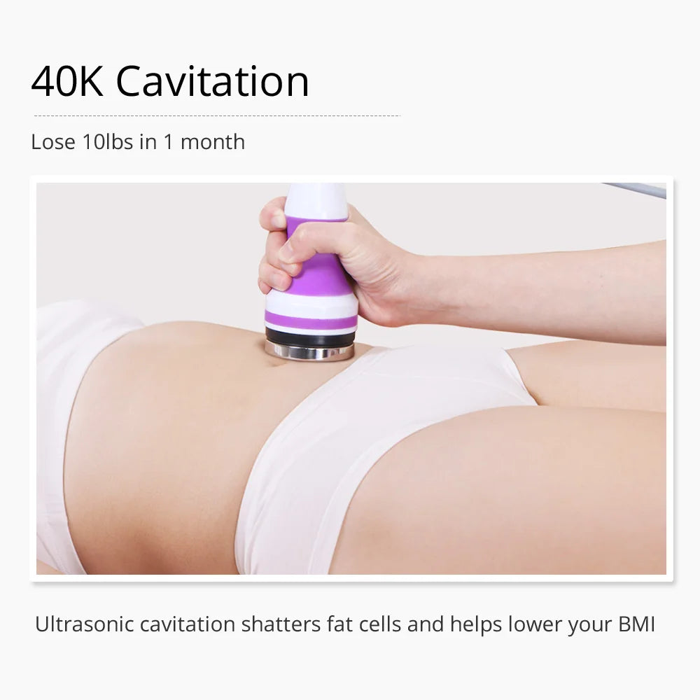 US STOCK 3 In 1 Ultrasound 40K Cavitation Radio Frequency Machine 3D RF Body Slimming Machine Cellulite Remover
