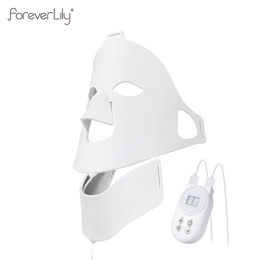 7 Colors Photon Face Neck LED Mask 3D Flexible Silicone Facial Beauty Mask Red Light Infrared Skin Care Repair Skin Wireless Use