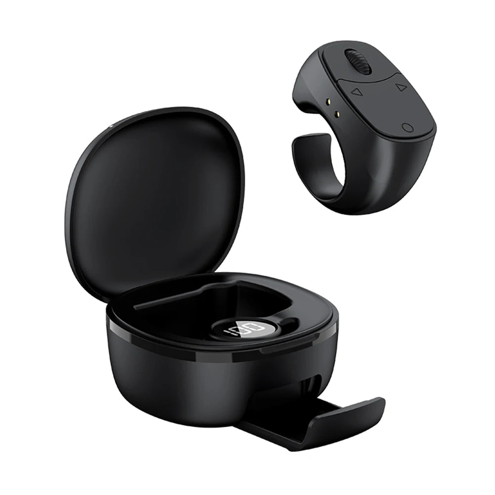 Fingertip Remote Control Bluetooth-Compatible 5.3 Scrolling Ring Digital Display Wireless Camera Shutter for Outdoor Travel