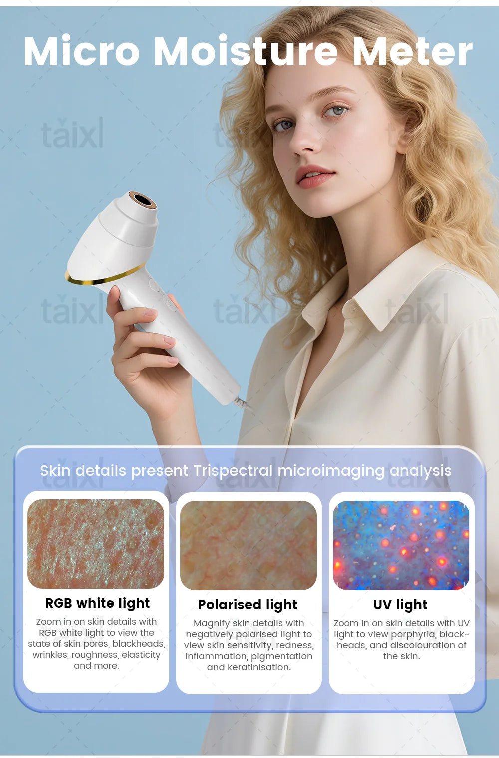 3D Skin Scanner Care Facial Analyzer Monitor Machine Magic Mirror Portable Testing English Detector Face Camera Test Analysis