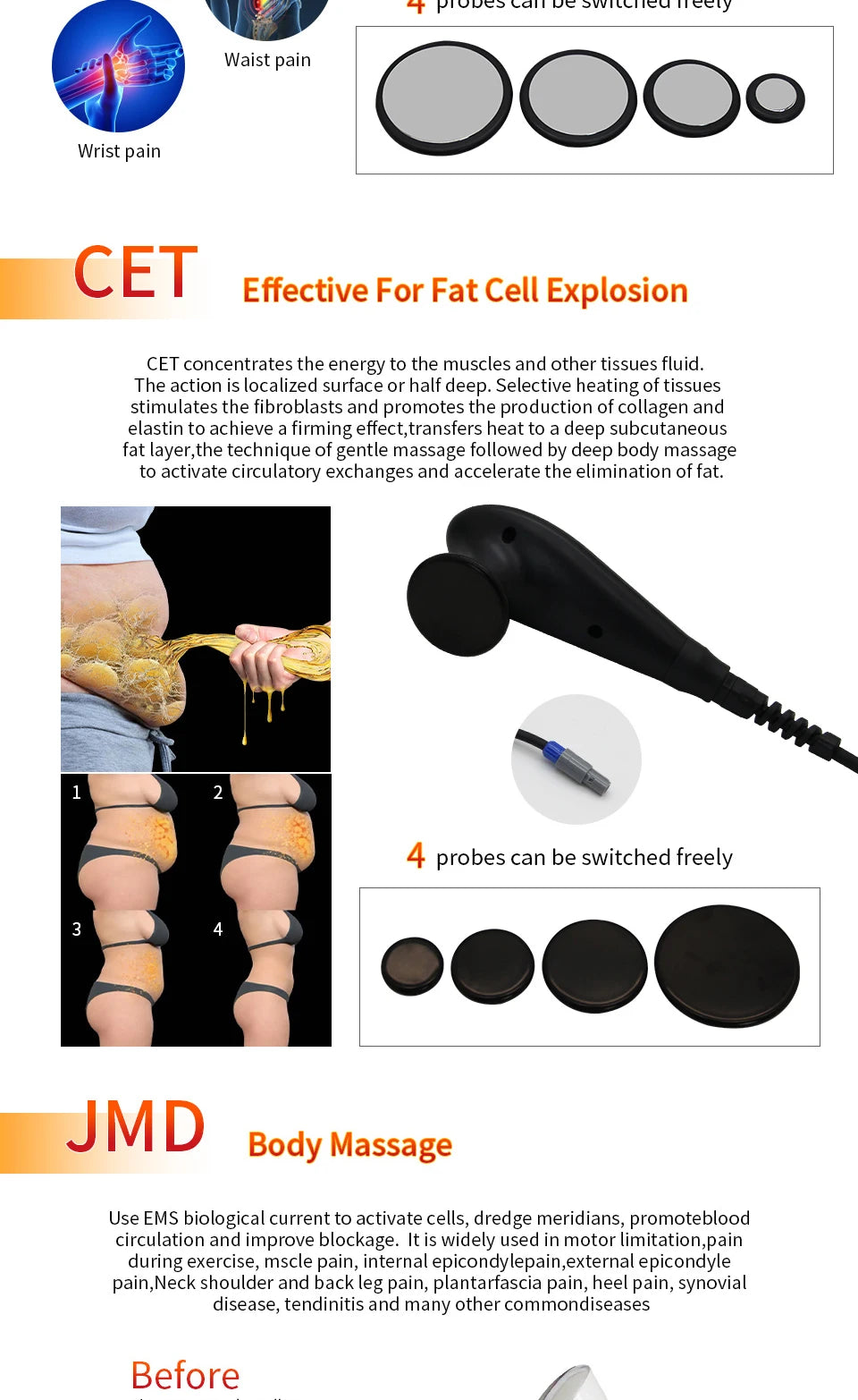448KHZ Indiba Penetrates RF Tecar Therapy RET CET Diathermy Body Care Deep Health Warm System Spa Pain Relief Skin Tightening