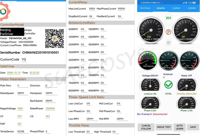 US Warehouse Fardriver ND72450 450A High Power BLDC Programming Controller With Bluetooth Adapter for 3000W-4000W Motor