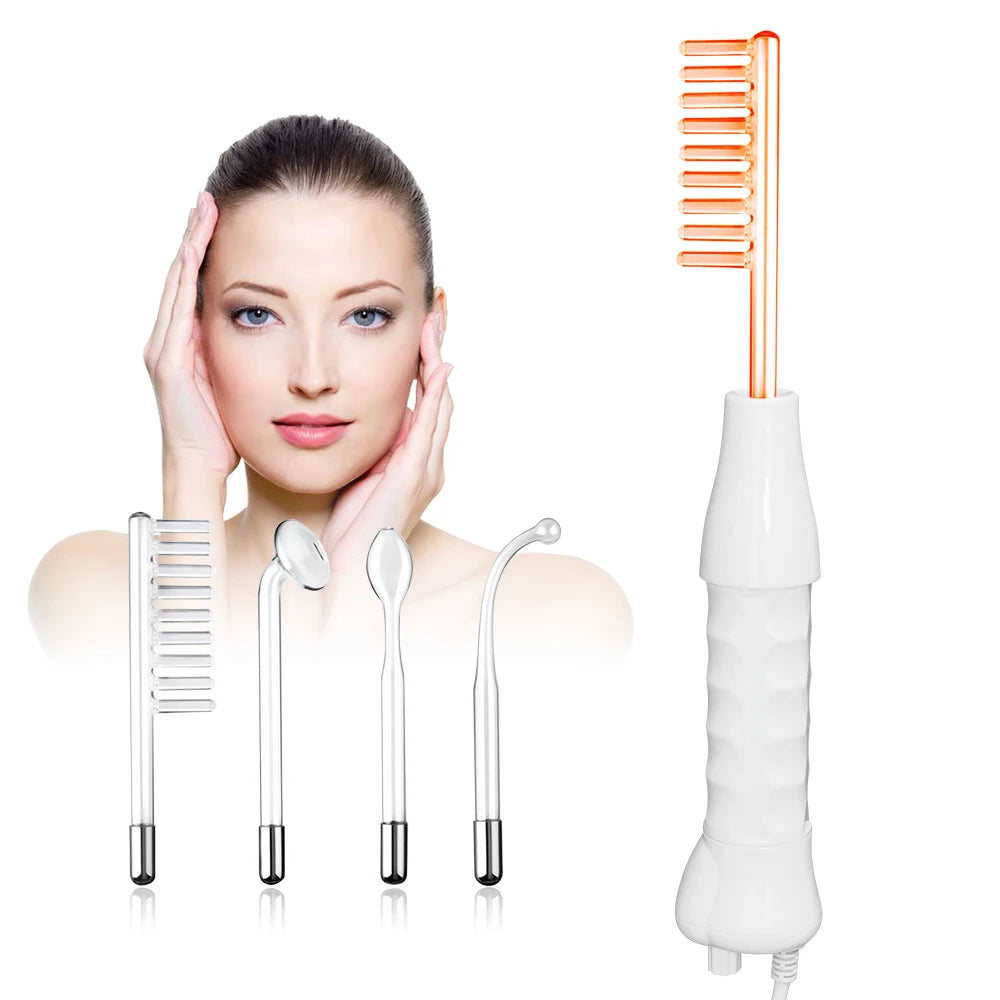 4 in 1 High Frequency Appliance Electrode Tube Wand Electrotherapy Skin Care Facial Spa Tightening Acne Spot Wrinkles Remover