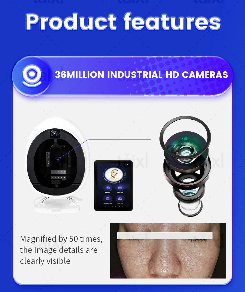 New Intelligent 8 Spectra Skin Detector Skin Management Analysis Of Moisture And Oil Facial Testing And Cosmetology Related