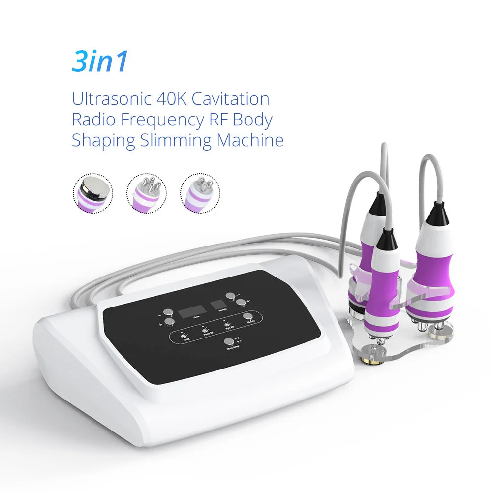 US STOCK 3 In 1 Ultrasound 40K Cavitation Radio Frequency Machine 3D RF Body Slimming Machine Cellulite Remover