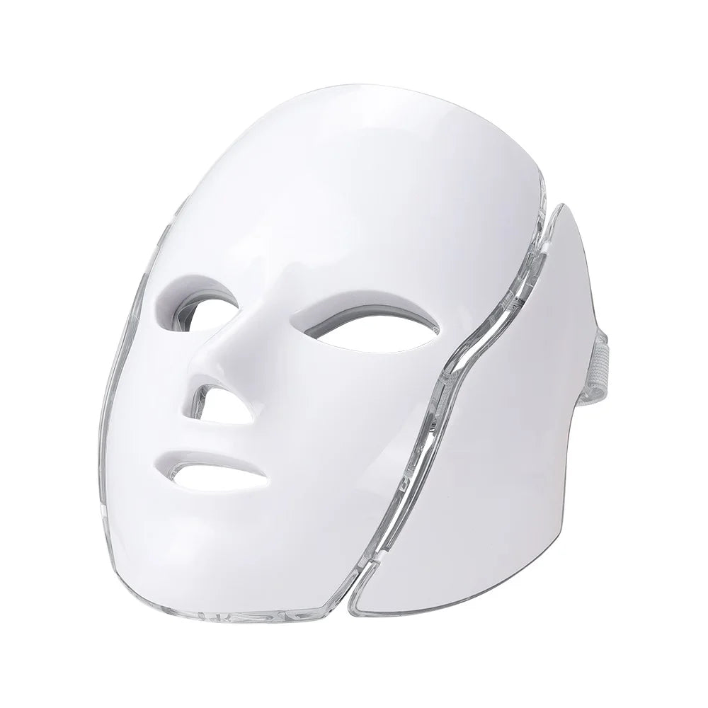 Foreverlily 7 Colors Light LED Facial Skin Care Mask With Neck Skin Rejuvenation Treatment Beauty Anti Acne Therapy Whitening
