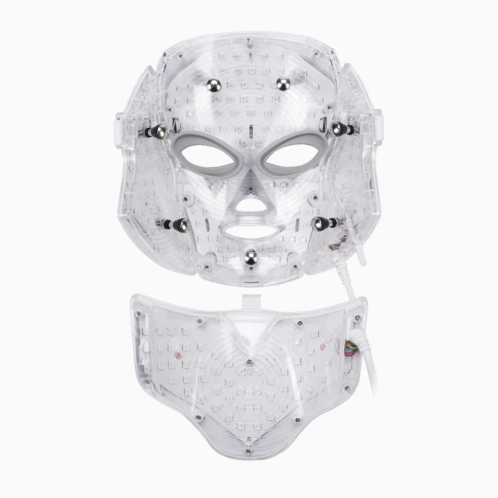 Foreverlily 7 Colors Light LED Facial Skin Care Mask With Neck Skin Rejuvenation Treatment Beauty Anti Acne Therapy Whitening