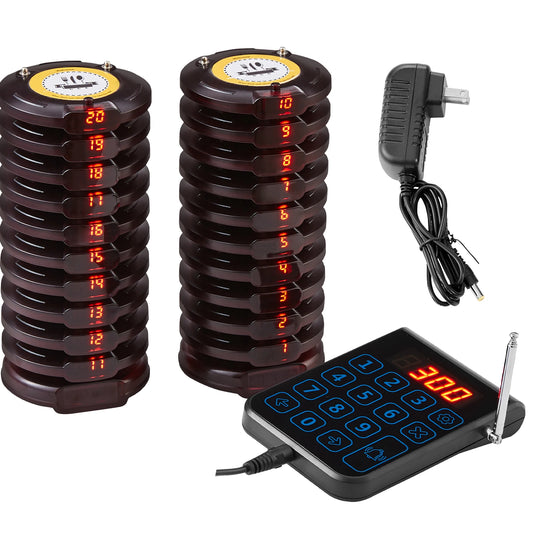 SucceBuy Restaurant Pager System Wireless Long Range Lineup Waiting Queue Signal Guest Customer Calling Beepers for Food Truck