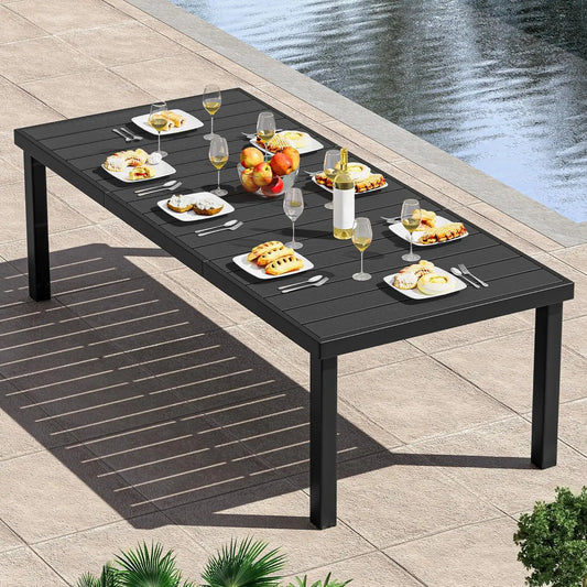 YITAHOME Aluminum Patio Dining Table for 8, 75" Outdoor Dining Table, E-Coated Rectangular Patio Table for Backyard Garden Lawn,