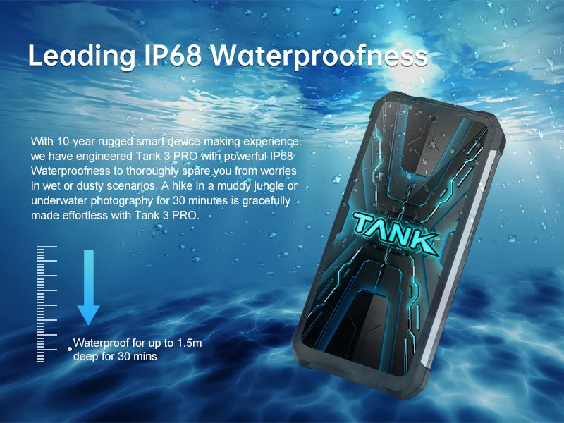 US EU MX Warehouse Unihertz Tank 3 Pro 8849 with 100 Lumens 5G Projector phone,32GB/36GB RAM,512GB ROM,23800mAh 120W,200MP, NFC