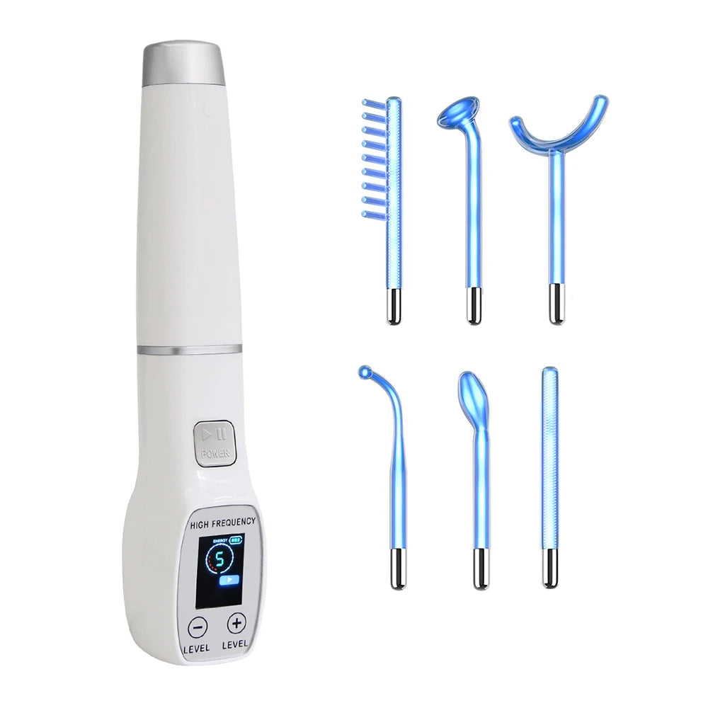 High Frequency Electrode Wand Glass Tube Electrotherapy Acne Spot Remover Skin Care Home Spa Beauty Facial Therapy Wand